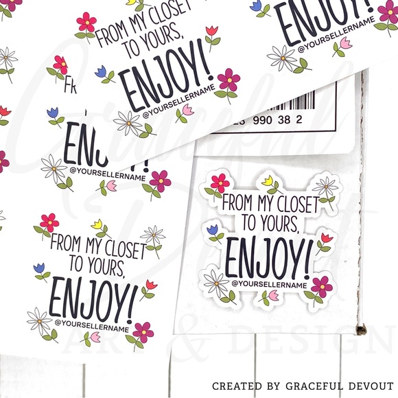 🌷From my closet to yours, ENJOY! -Sticker 2" (inches)(48ct.)[GD67-48] - Picture 6 of 8